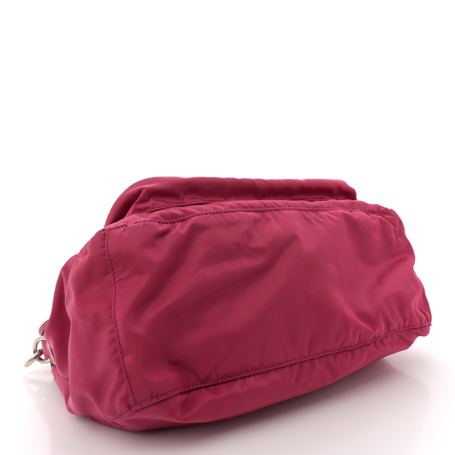 Prada Tessuto Nylon Saffiano Pocket Shoulder Bag Fuxia 4 of 11