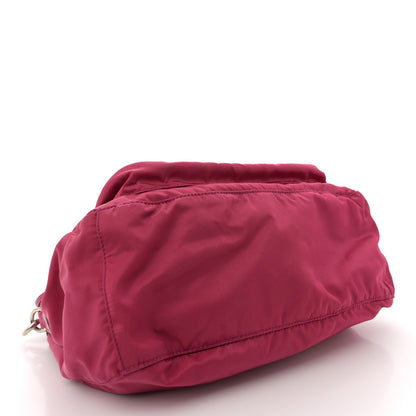 Prada Tessuto Nylon Saffiano Pocket Shoulder Bag Fuxia 4 of 11