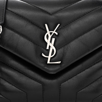 Saint Laurent Calfskin Y Quilted Monogram Small Loulou Chain Satchel Black 10 of 13