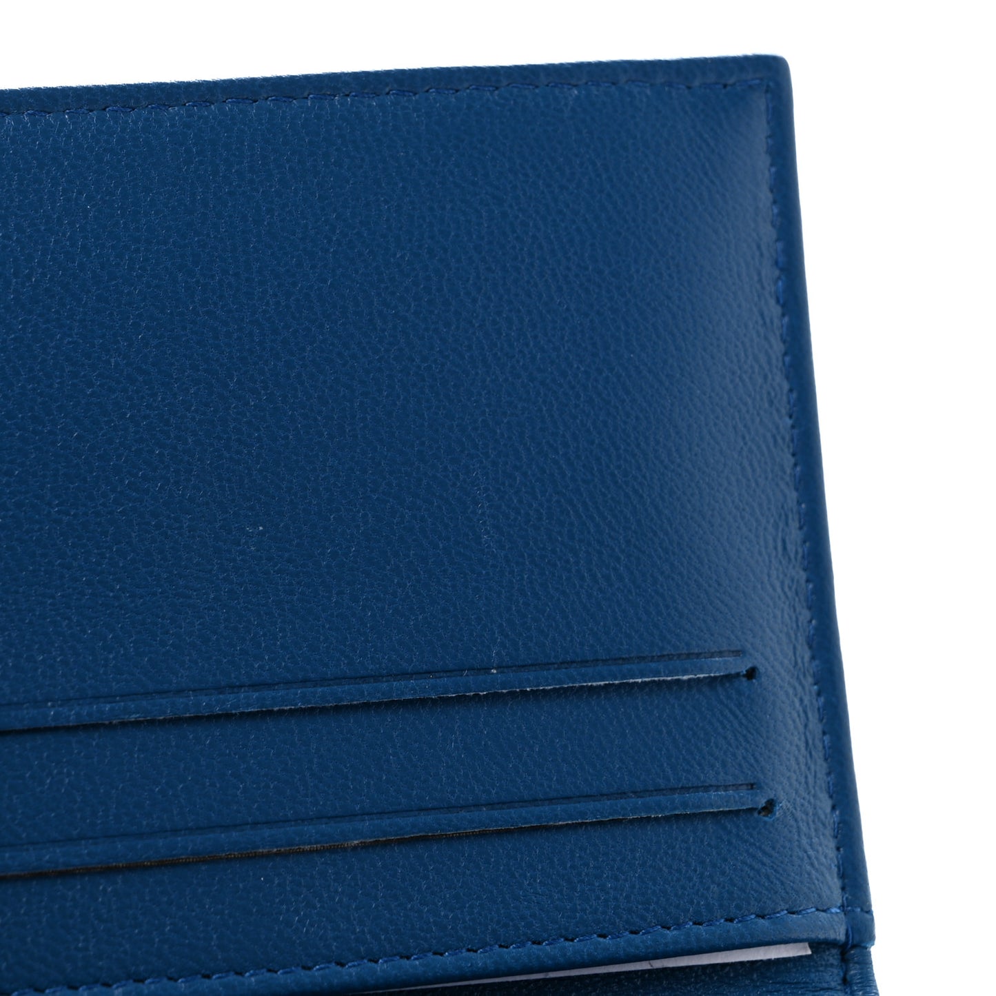 Lambskin Quilted Card Holder Wallet Blue