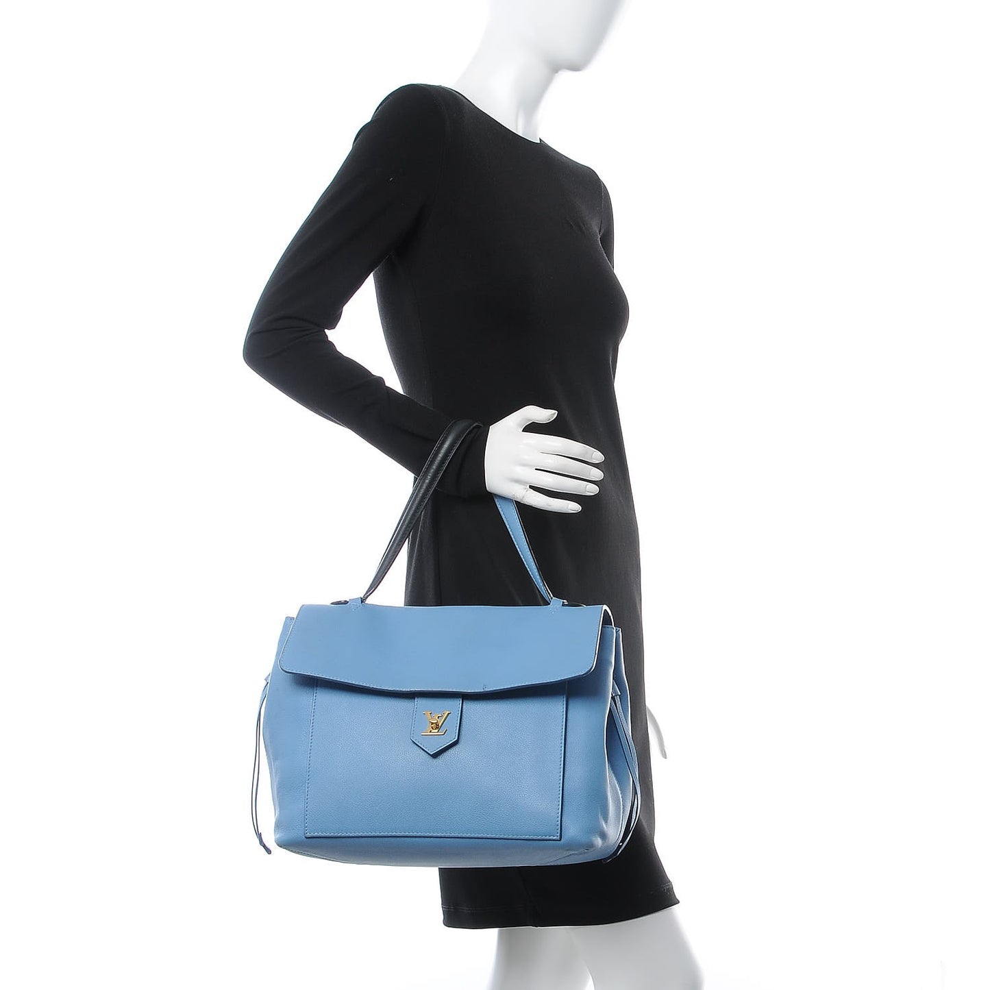 Calfskin Lockme MM Bleuet