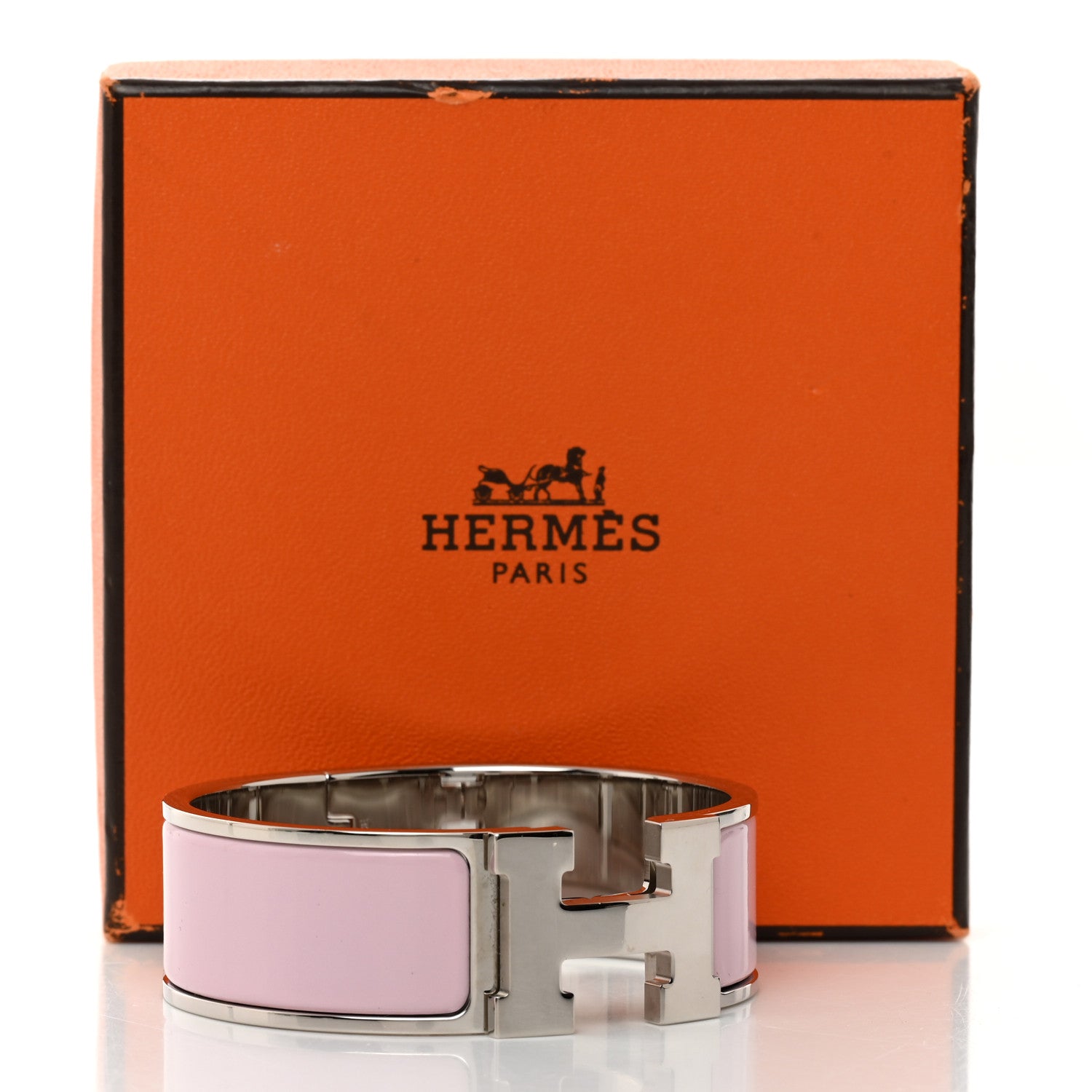 Hermes Enamel Wide Clic Clac H Bracelet GM Rose Dragee 5 of 5