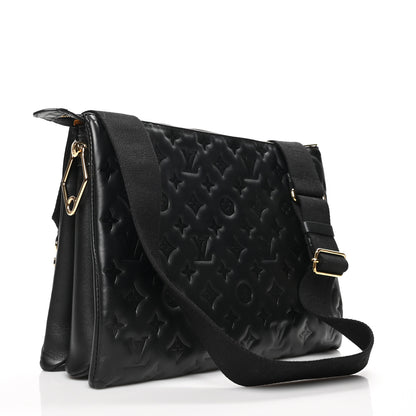 Louis Vuitton Lambskin Embossed Monogram Coussin MM Black 3 of 8