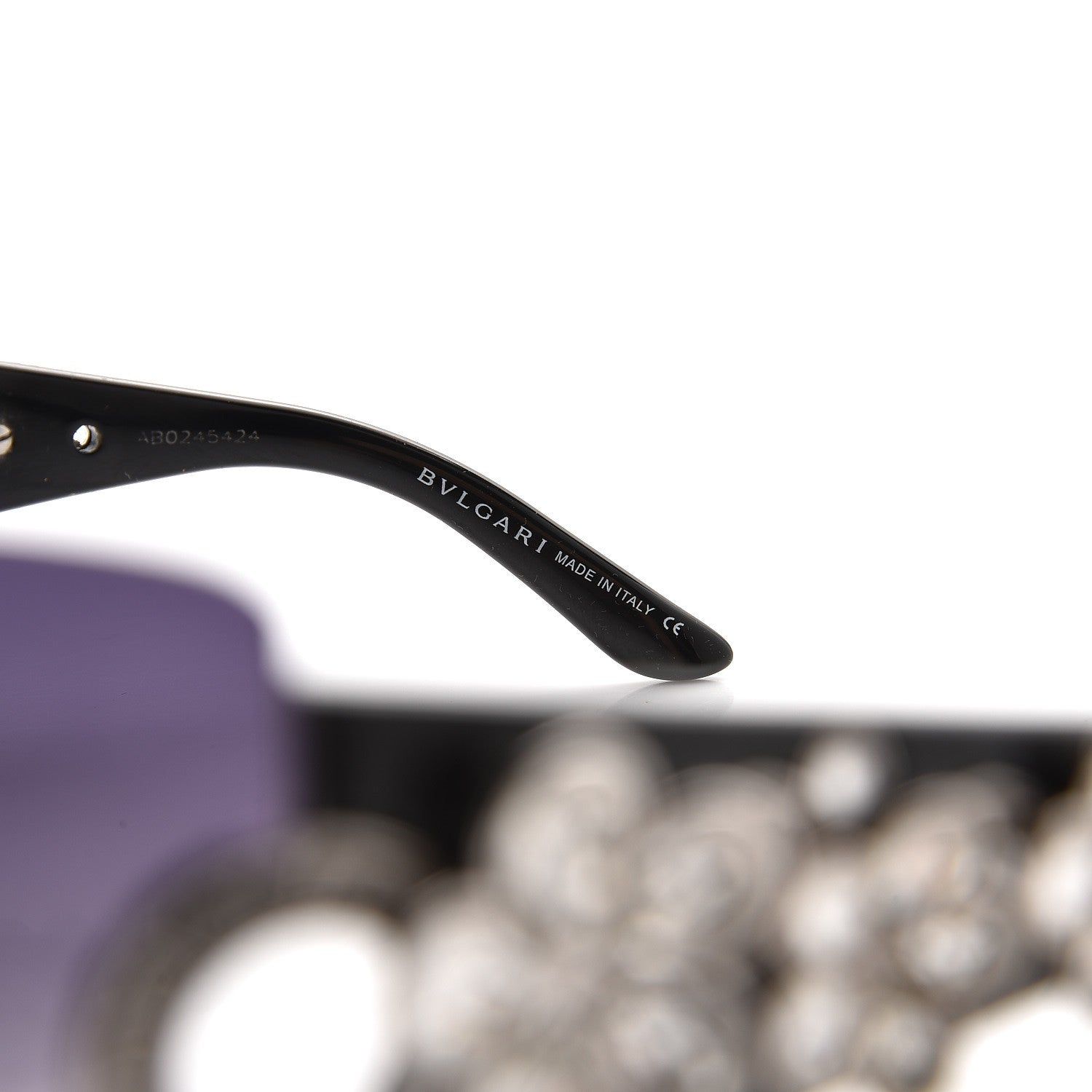 Bulgari Crystal Flower Sunglasses 652-B Black 5 of 10