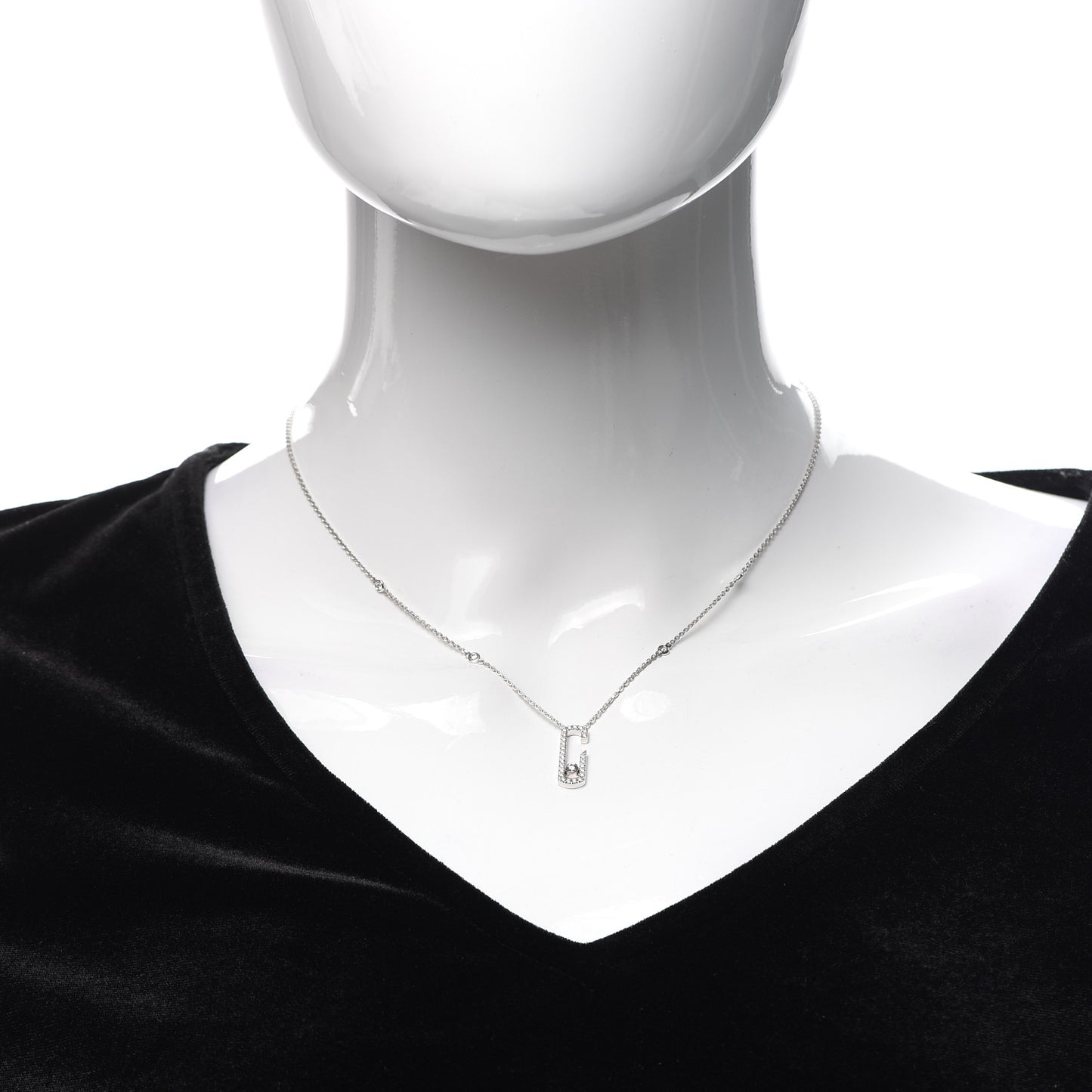 X GIGI HADID 18K White Gold Diamond Move Addiction Pave Necklace