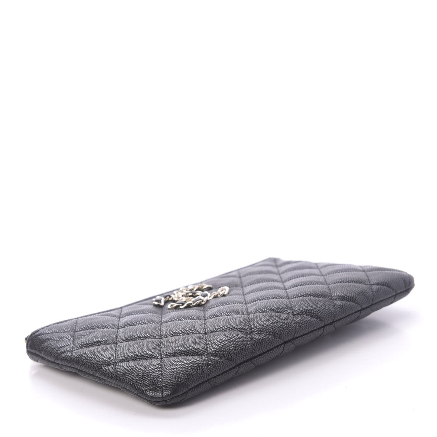 Caviar Quilted French New Wave Small CC Pouch Black