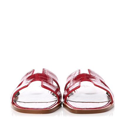 Hermes Shiny Alligator Oran Sandals 36 Braise 2 of 8