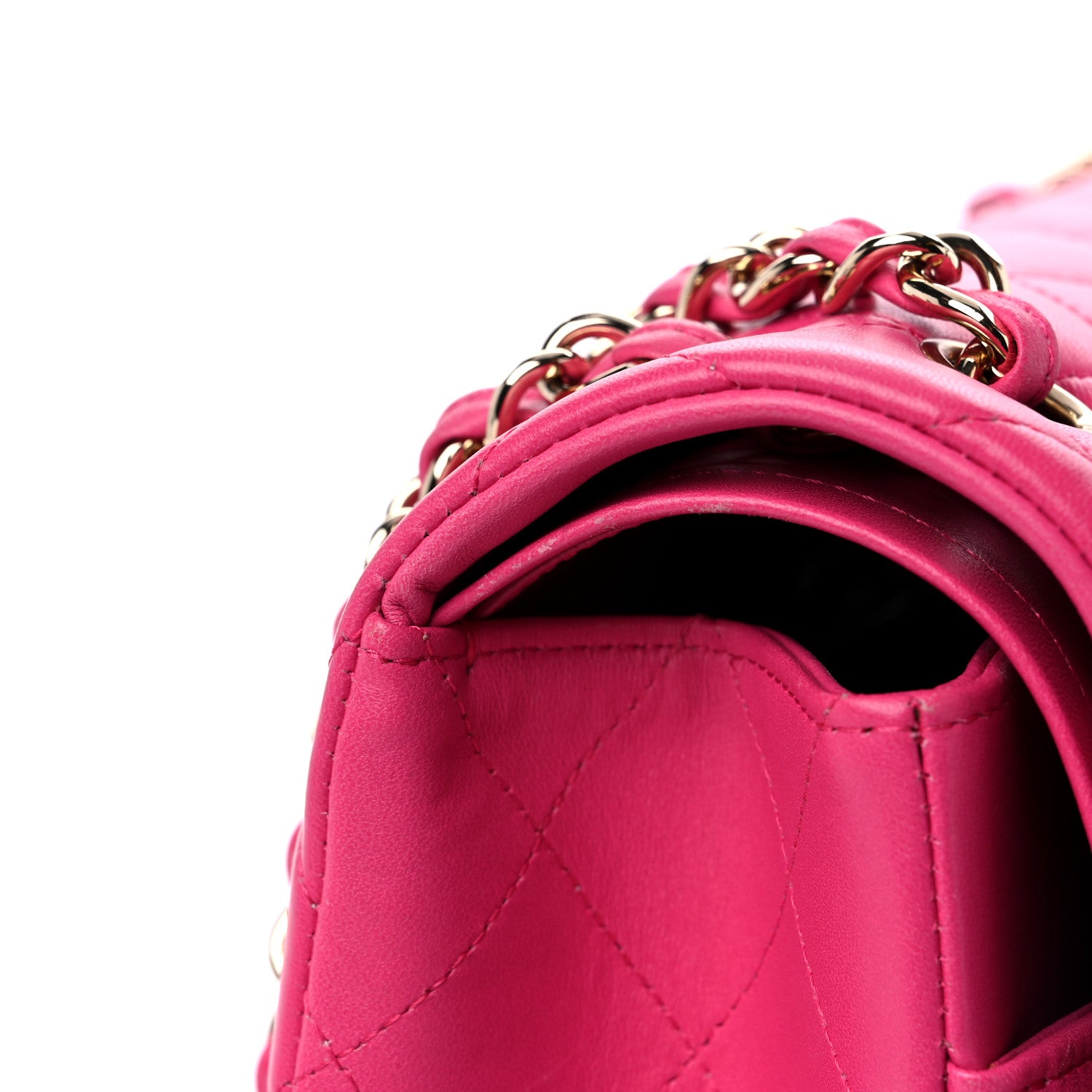 Chanel Lambskin Quilted Jumbo Double Flap Fuchsia 14 of 19