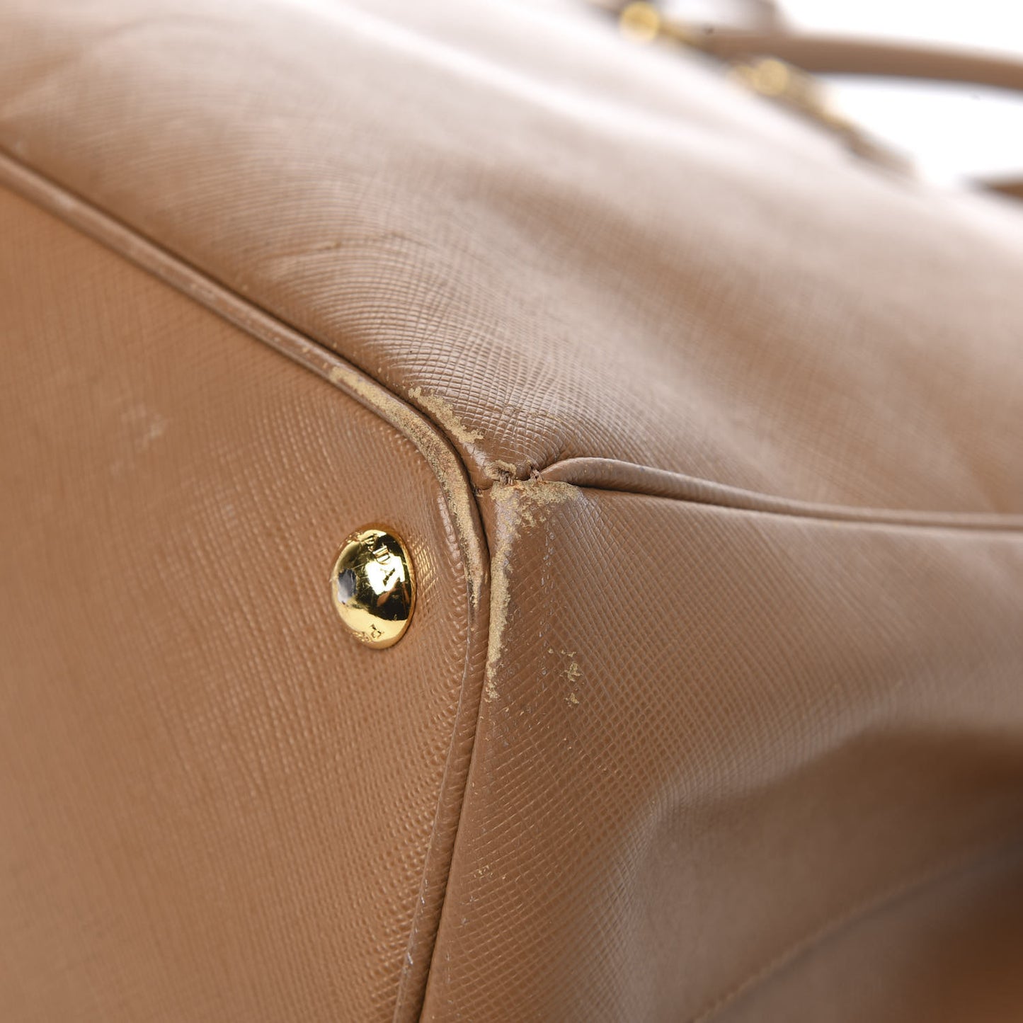 Saffiano Large Galleria Double Zip Tote Caramel