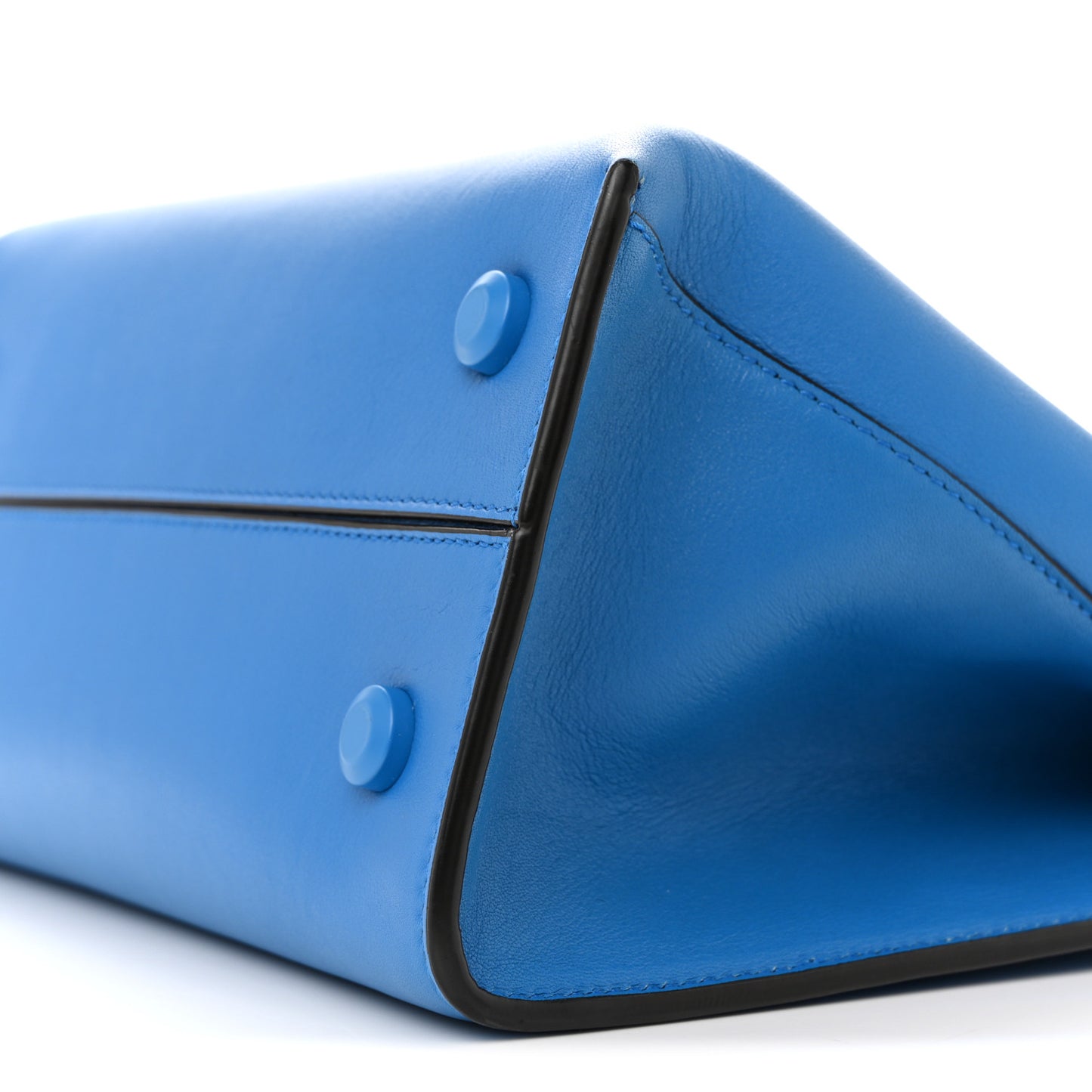 Calfskin Gancini Trifolio Top Handle Bag Blue