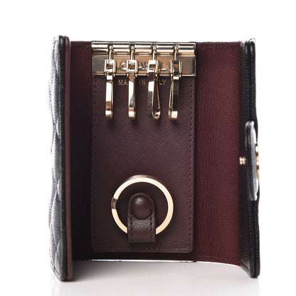 Chanel Caviar Quilted Classic 4 Key Holder Wallet Black 5 of 9