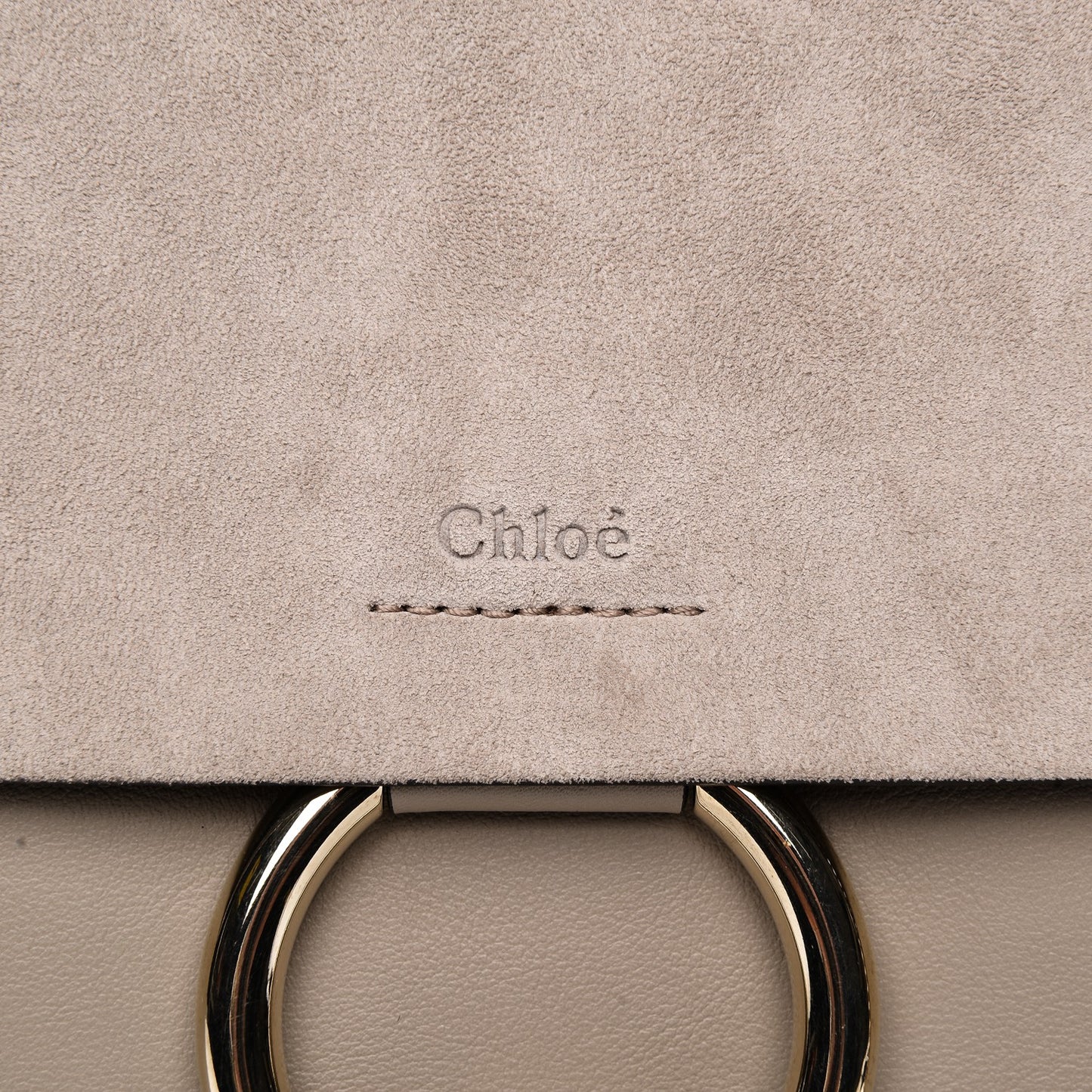 Calfskin Suede Medium Faye Shoulder Bag Motty Grey