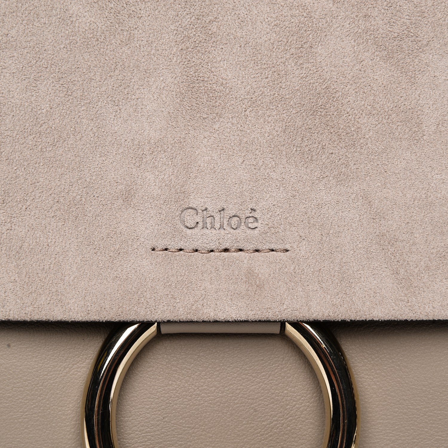 Chloe Calfskin Suede Medium Faye Shoulder Bag Motty Grey 6 of 7