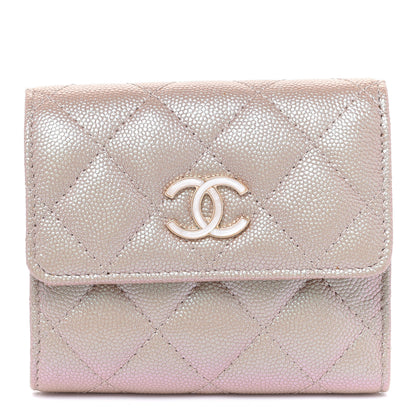 Chanel Iridescent Caviar Quilted Small Flap Wallet Beige 1 of 9