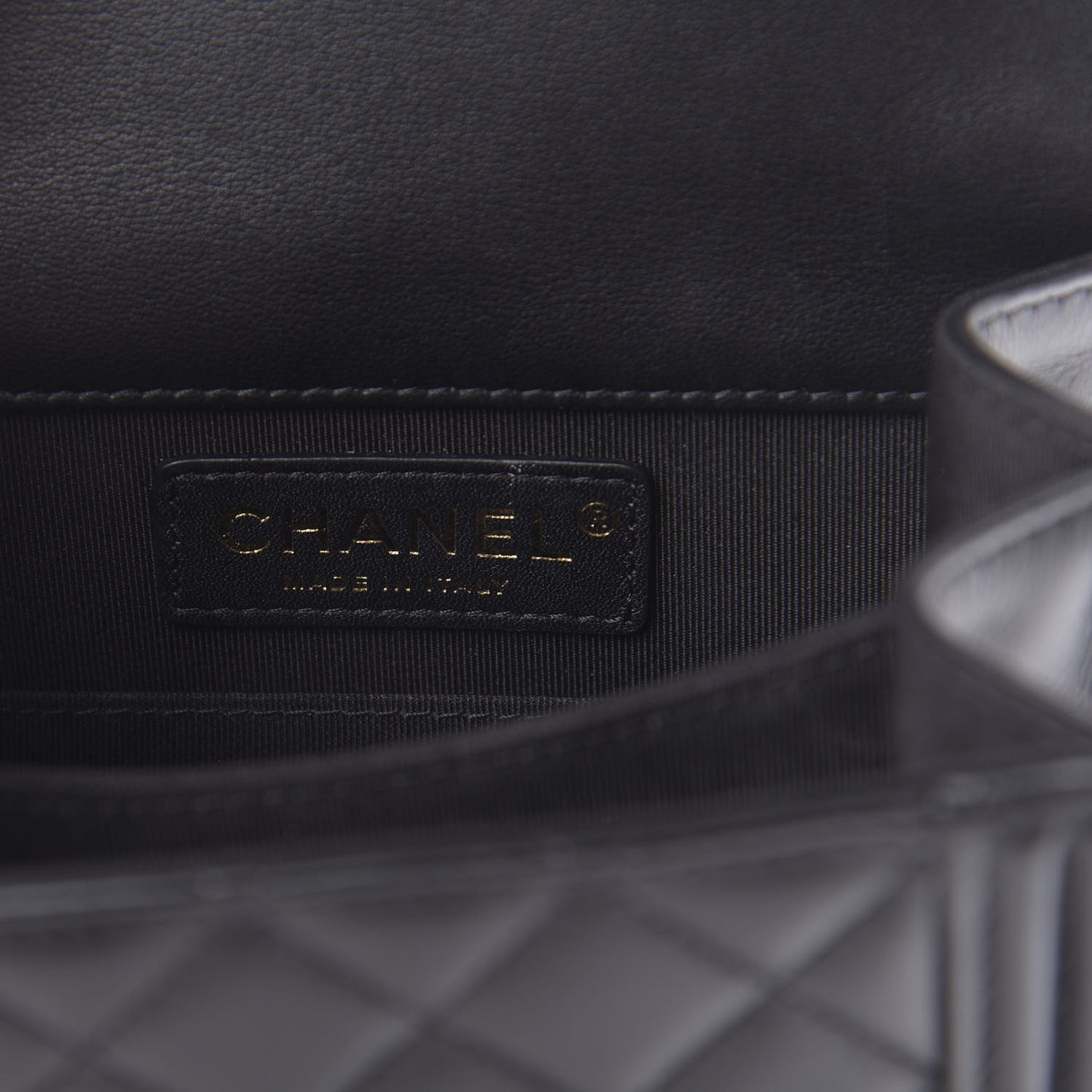 Calfskin Quilted North South Boy Flap Black