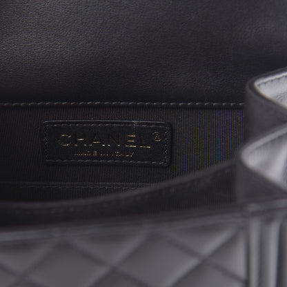 Chanel Calfskin Quilted North South Boy Flap Black 5 of 10