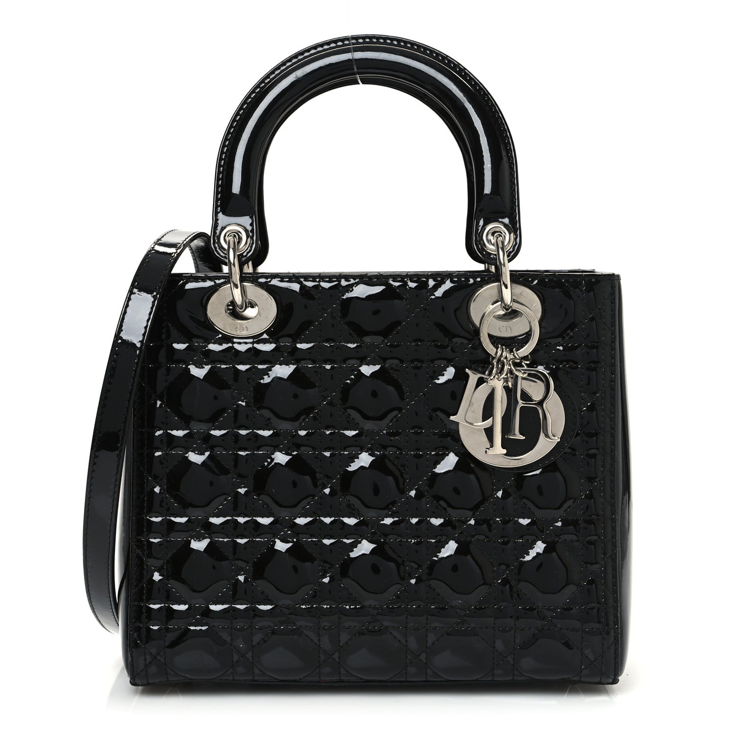 Patent Cannage Medium Lady Dior Black
