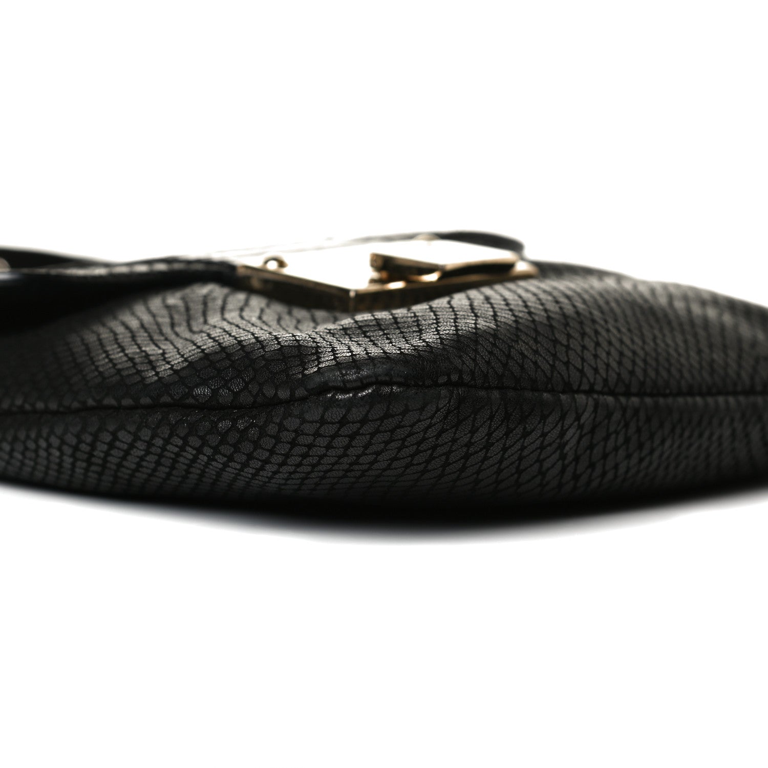 Jimmy Choo Snakeskin Embossed Calfskin Crossbody Black 8 of 15