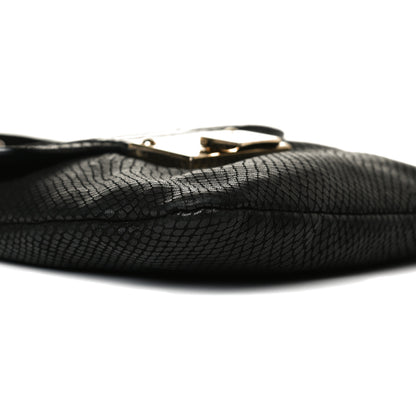 Jimmy Choo Snakeskin Embossed Calfskin Crossbody Black 8 of 15