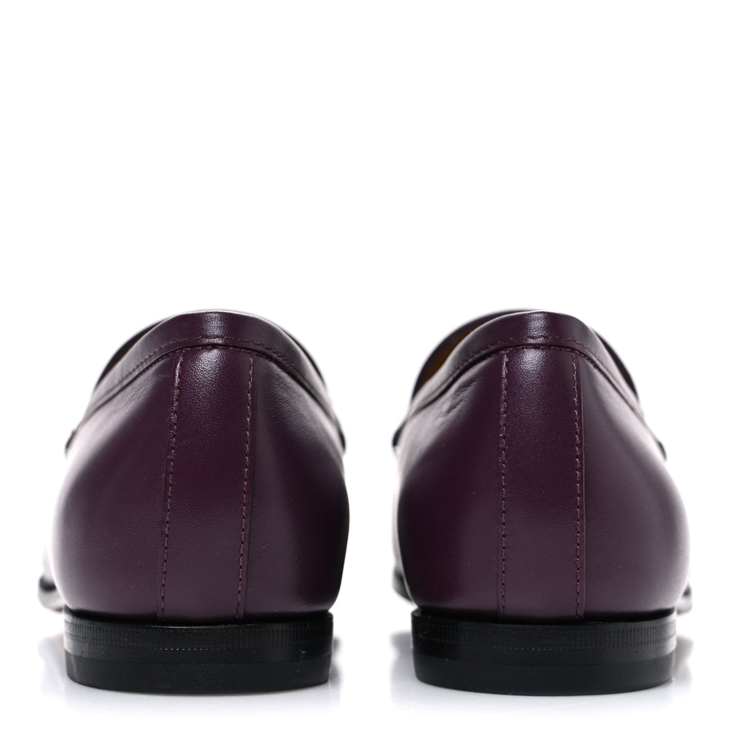 Real Betis Glamour Calfskin Womens Jordaan Horsebit Loafers 35.5 Shiny Vineyard