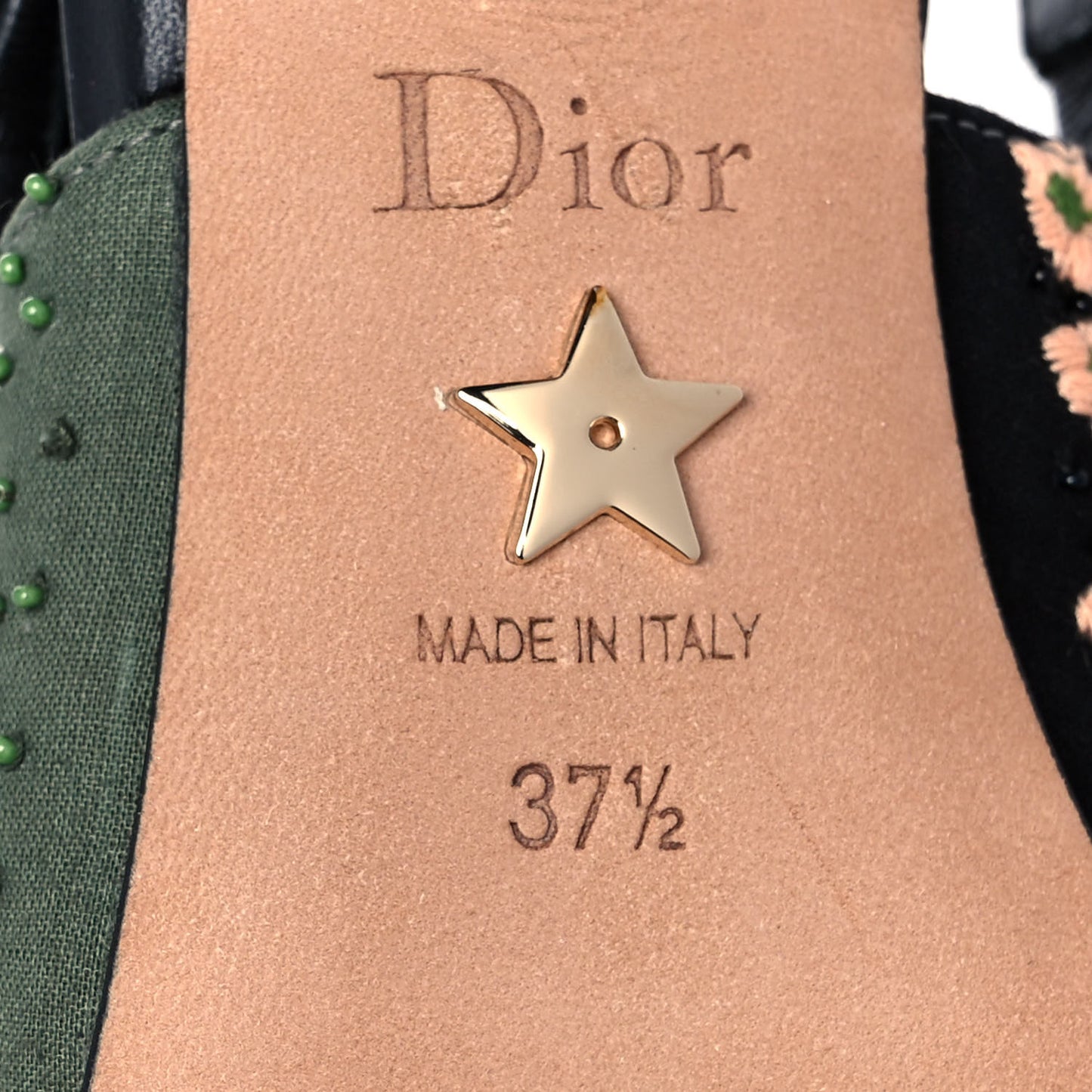Calfskin Embroidered Beaded Sweet D Sling-Back Pumps 37.5 Multicolor