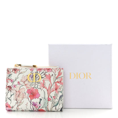 Christian Dior Calfskin Floral Printed Dahlia Wallet White Multicolor 9 of 9