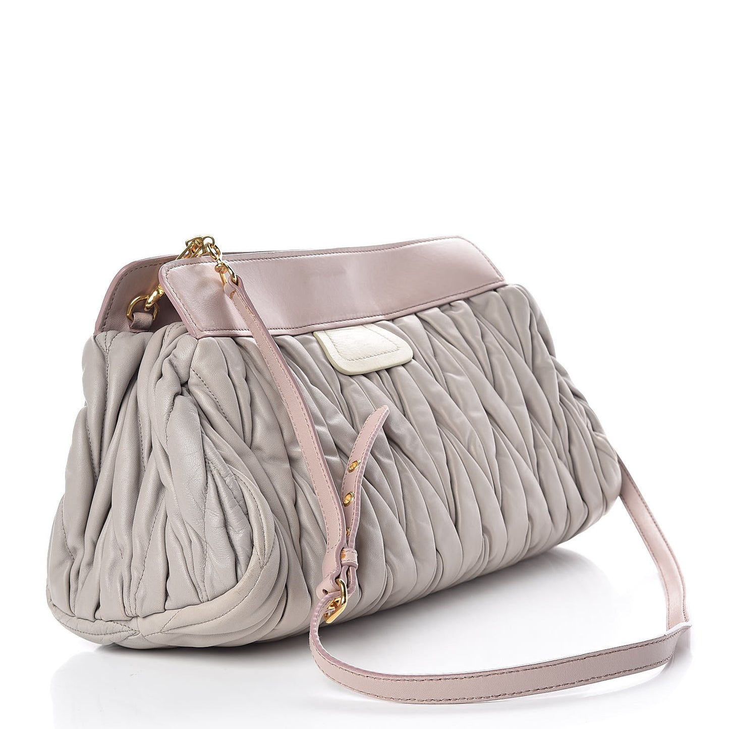 Nappa Matelasse Clutch Pomice Cammeo