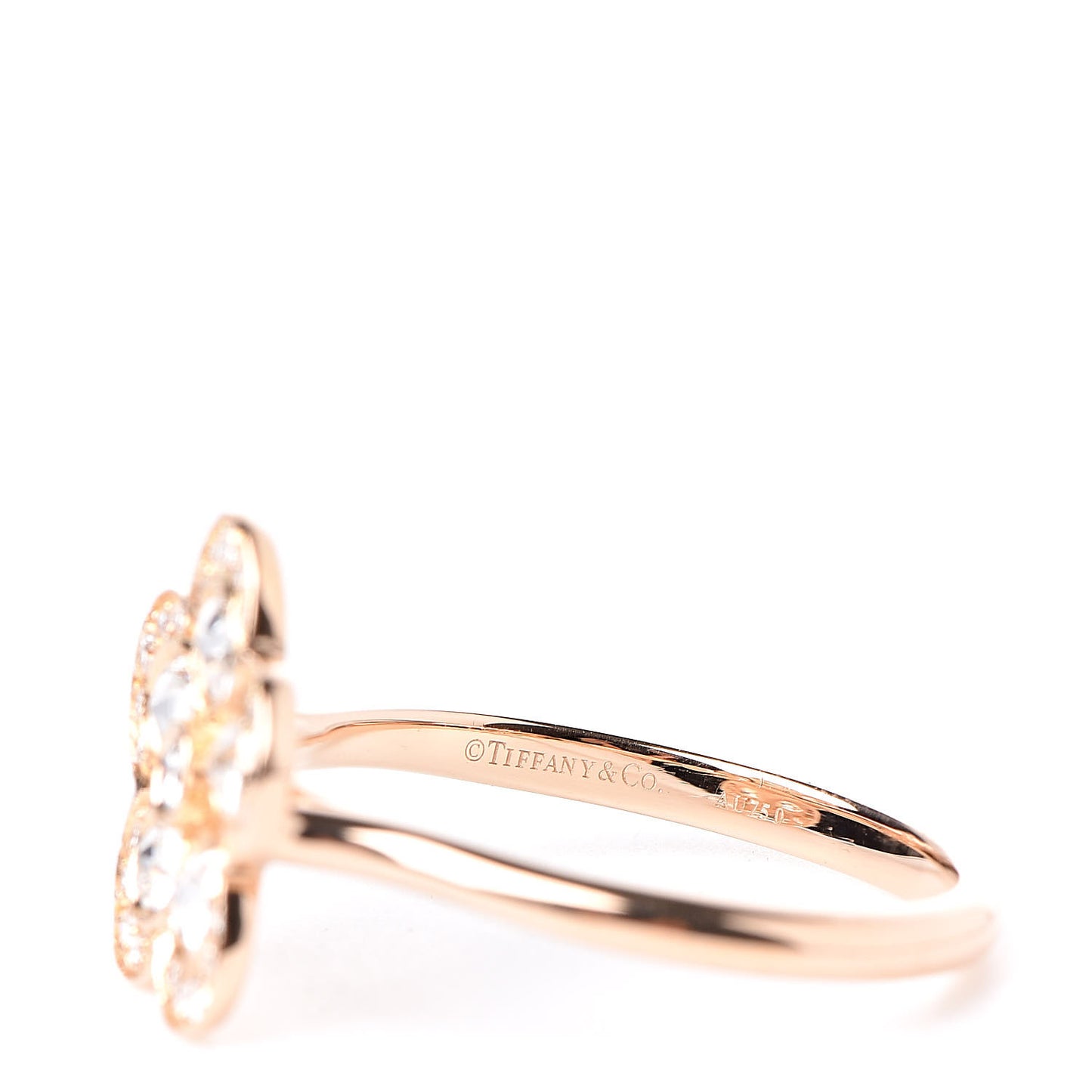 18K Rose Gold Diamond Garden Flower Ring 51 5.75