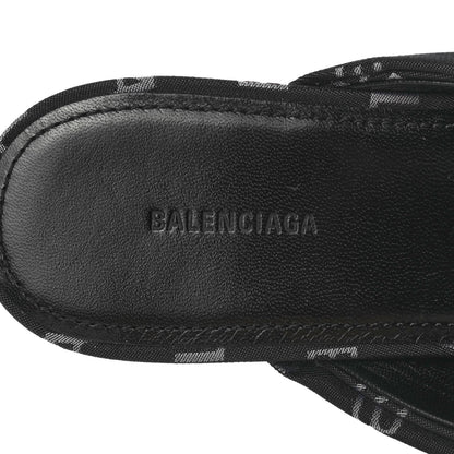 Balenciaga Jacquard Allover Logo Drapy 80mm Sandals 36.5 Black White 13 of 18