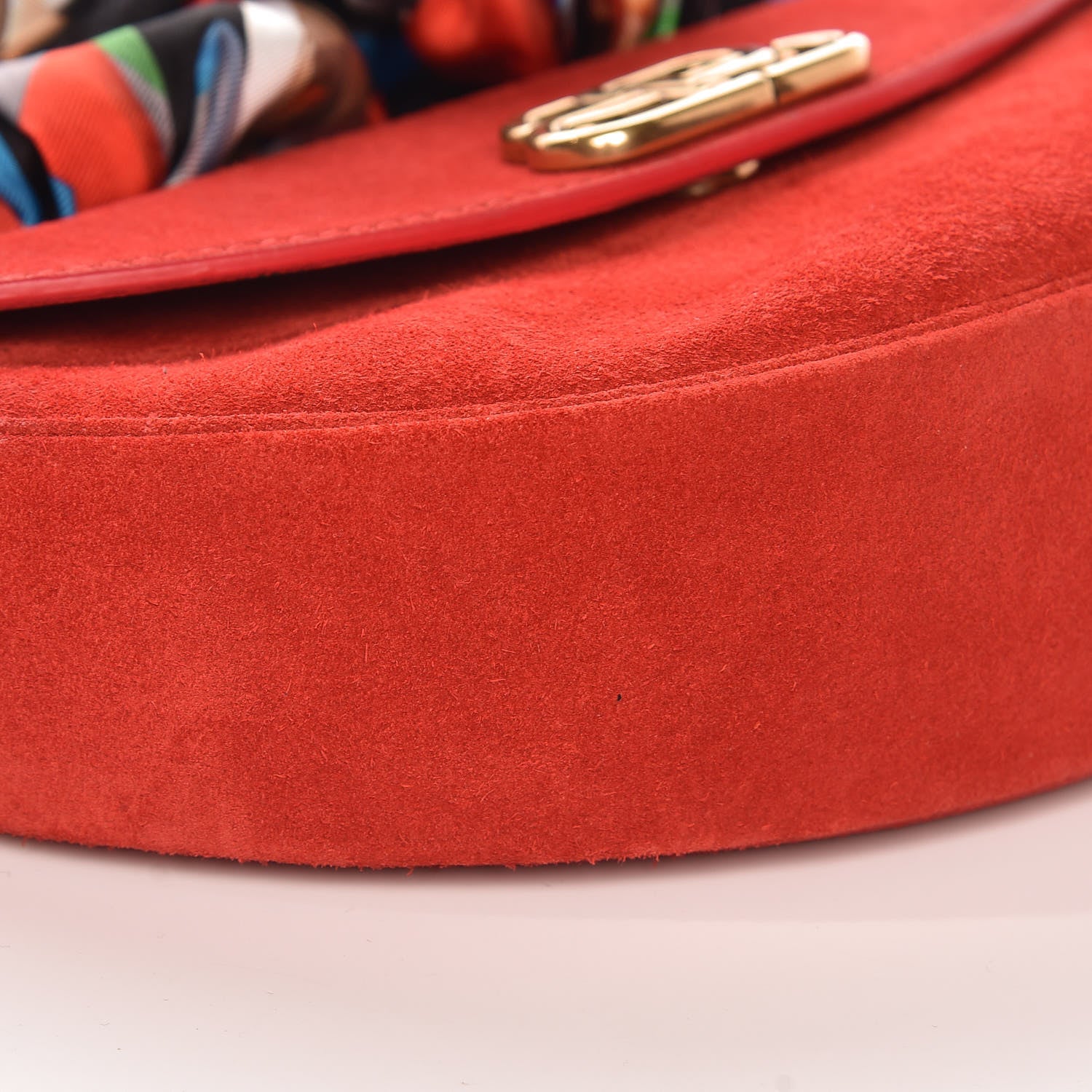 Balenciaga Suede Opera Clutch Bag Red 5 of 8