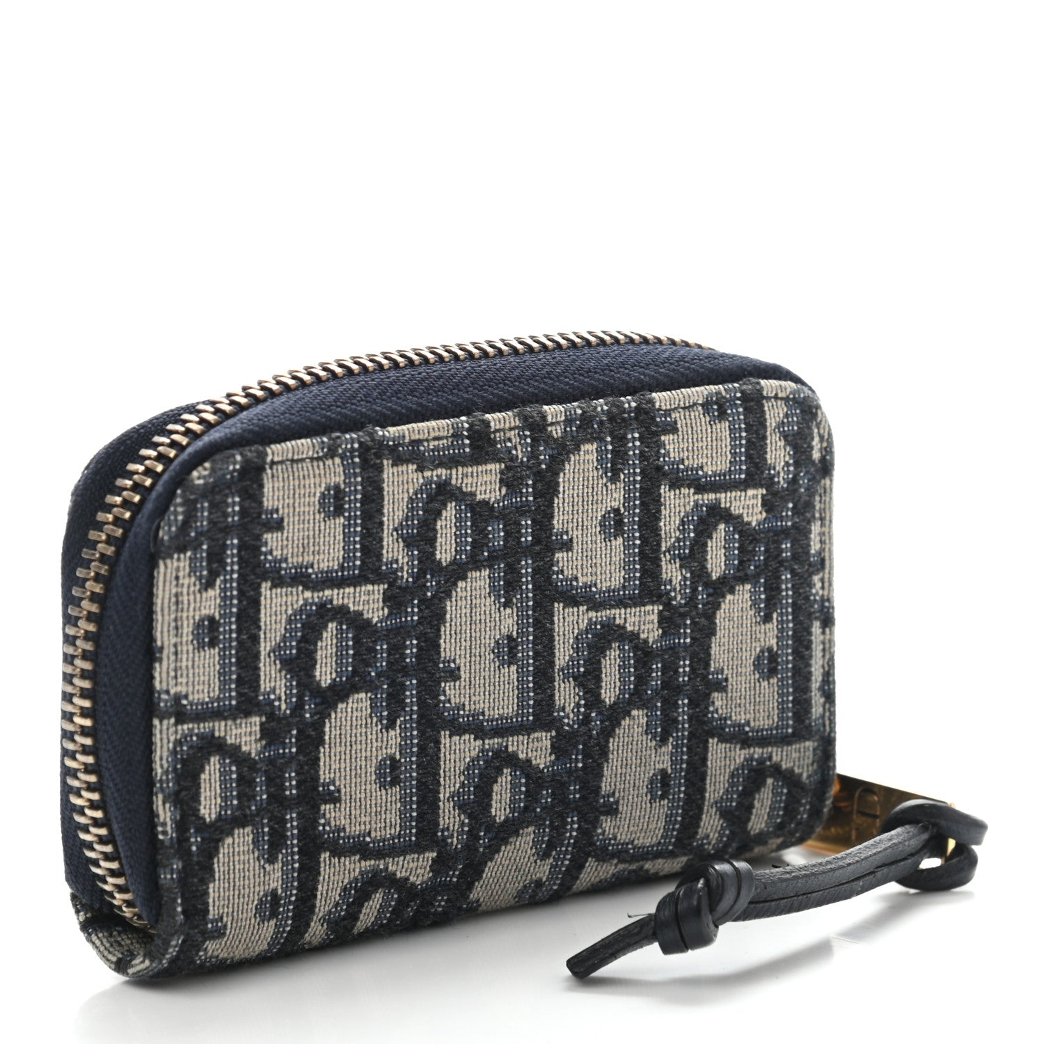 Christian Dior Oblique Zip Coin Key Wallet Blue 3 of 7