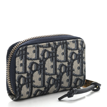 Christian Dior Oblique Zip Coin Key Wallet Blue 3 of 7