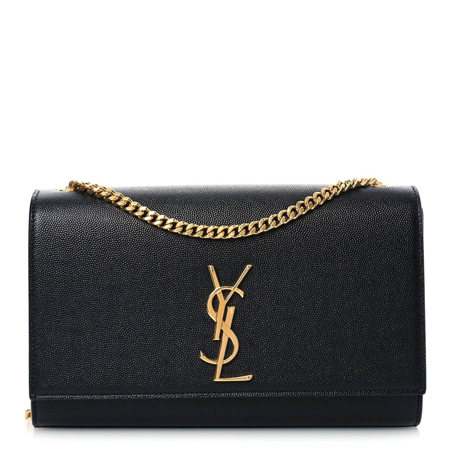 Saint Laurent Grain De Poudre Medium Classic Monogram Kate Satchel Black 1 of 11