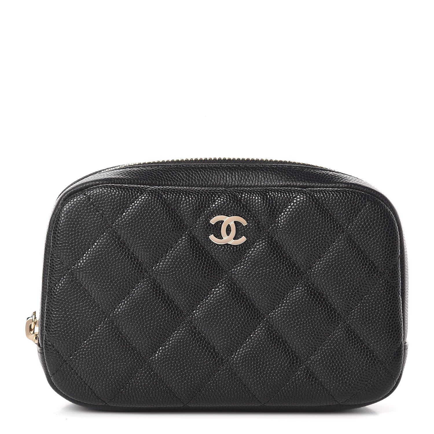 Chanel Caviar Quilted Small Curvy Pouch Cosmetic Case Black 1 of 8