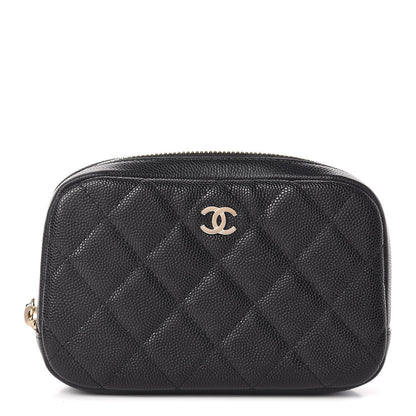 Chanel Caviar Quilted Small Curvy Pouch Cosmetic Case Black 1 of 8