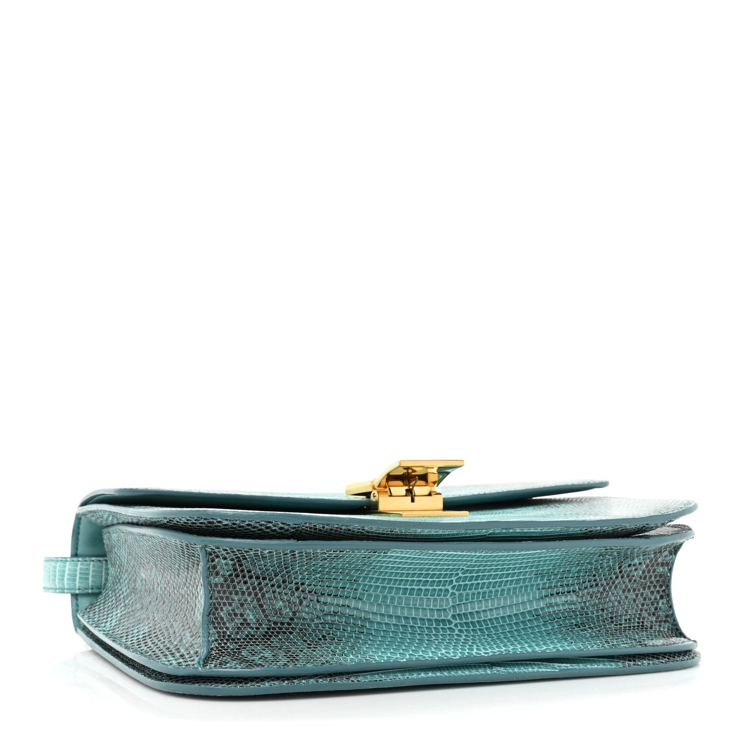 Lizard Medium Classic Box Flap Bag Antarctic