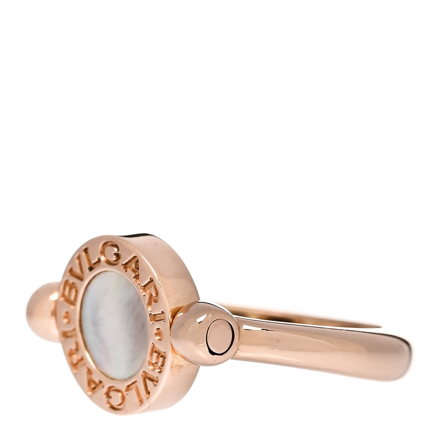 18K Rose Gold Mother of Pearl Black Onyx BVLGARI BVLGARI Ring 54 6.75