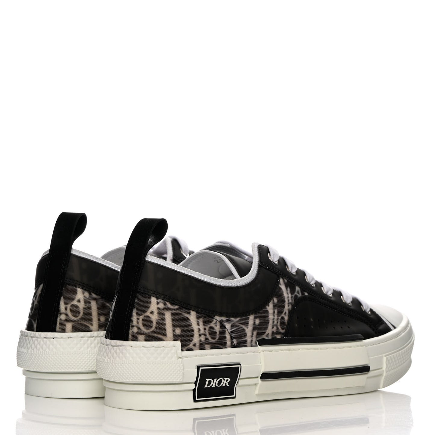 Technical Canvas Mesh Oblique Printed Mens B23 Low Top Sneaker 42 Black Beige