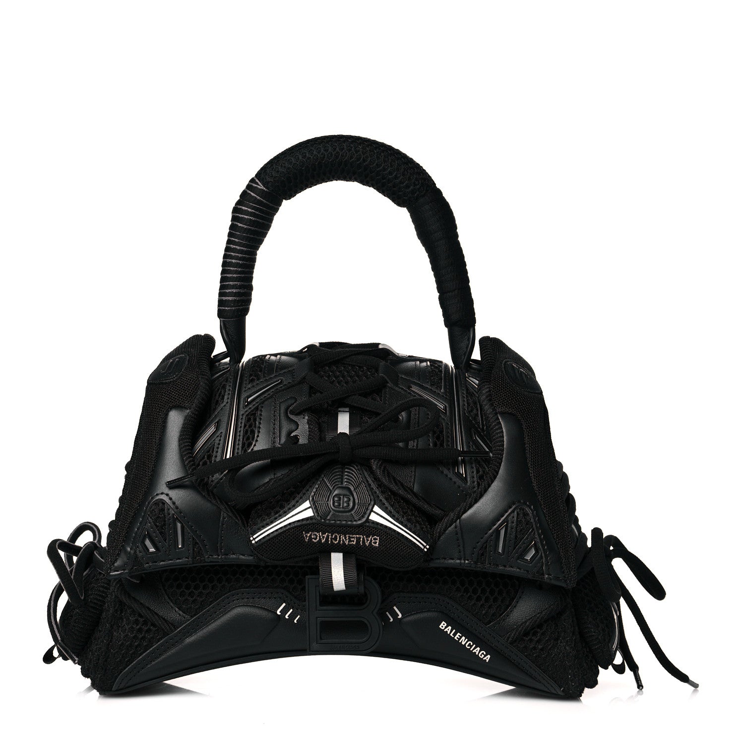 Balenciaga Faux Calfskin Fabric Small Sneakerhead Top Handle Bag Black 1 of 12
