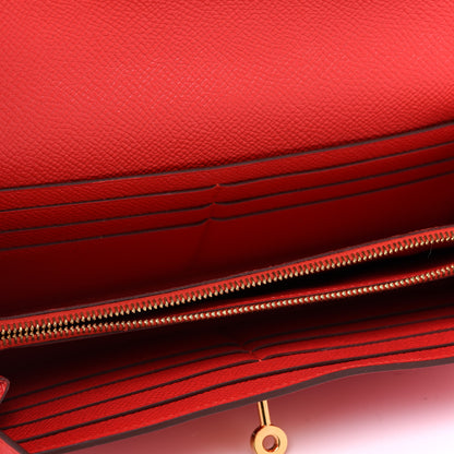 Hermes Epsom Kelly Longue Wallet Rouge Tomate 5 of 7