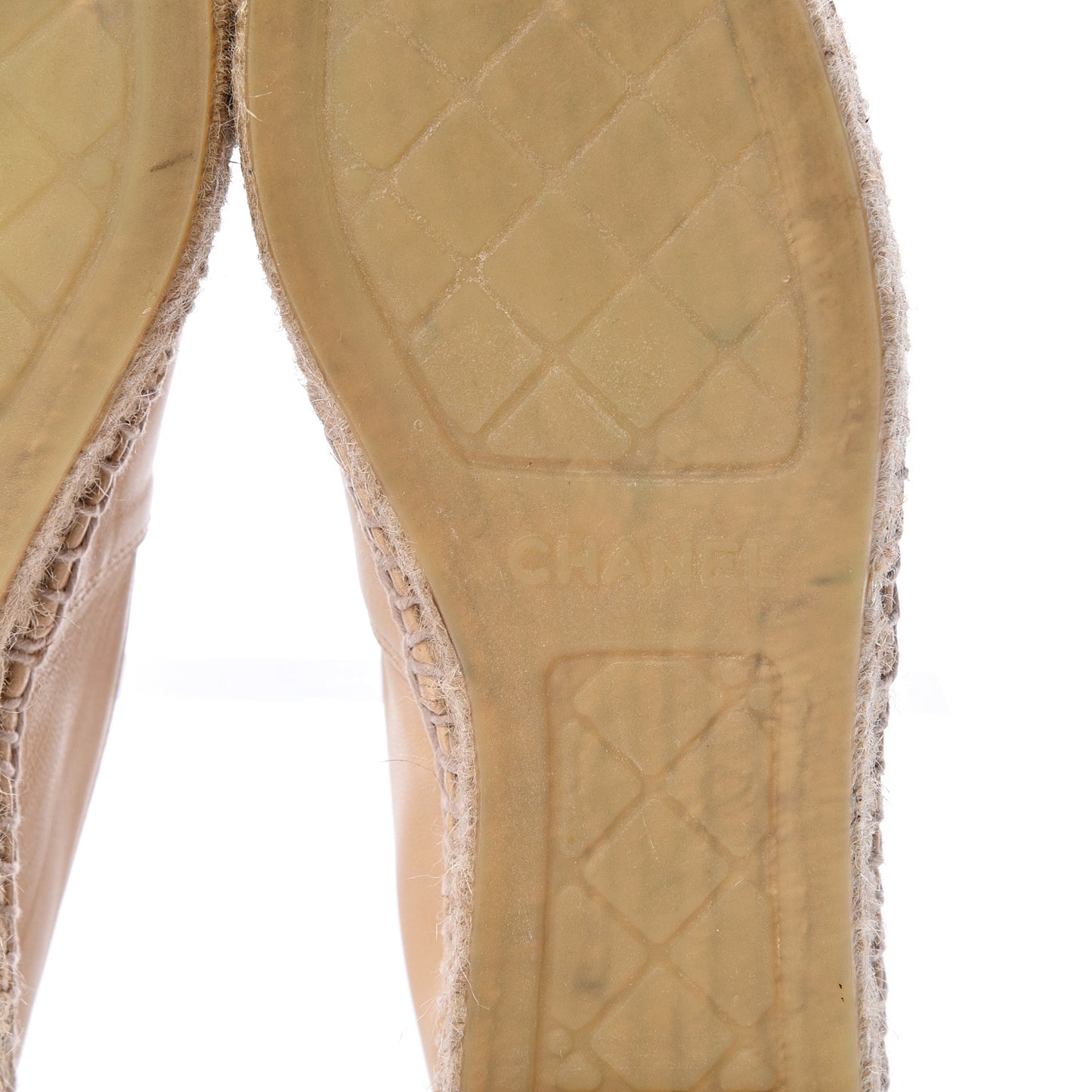 Lambskin CC Espadrilles 36 Beige Black