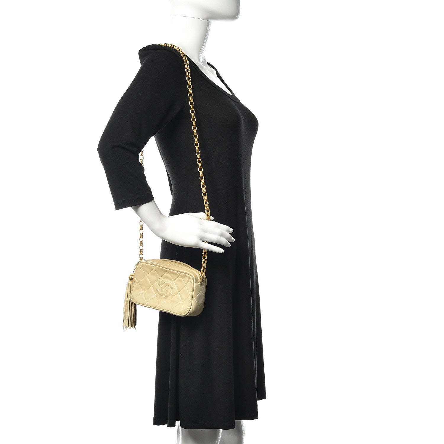 Chanel Lambskin Small Tassel Camera Case Beige 2 of 21