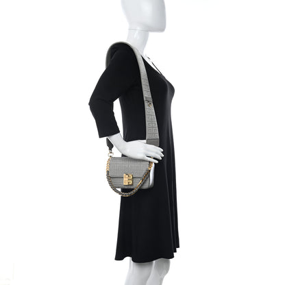 Givenchy Canvas Embroidered Small 4G Woven Chain Crossbody Stone Gray 2 of 9