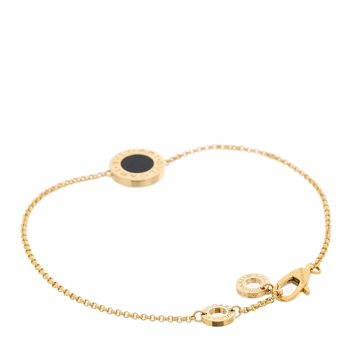18K Yellow Gold Black Onyx BVLGARI BVLGARI Chain Bracelet