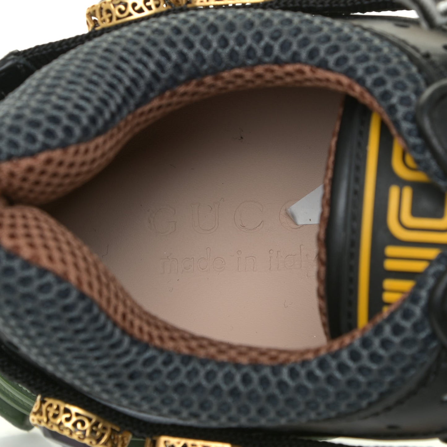 X SEGA Mesh Suede Calfskin Removable Crystals Mens Flashtrek Sneakers 7 Loess Black Olive Green