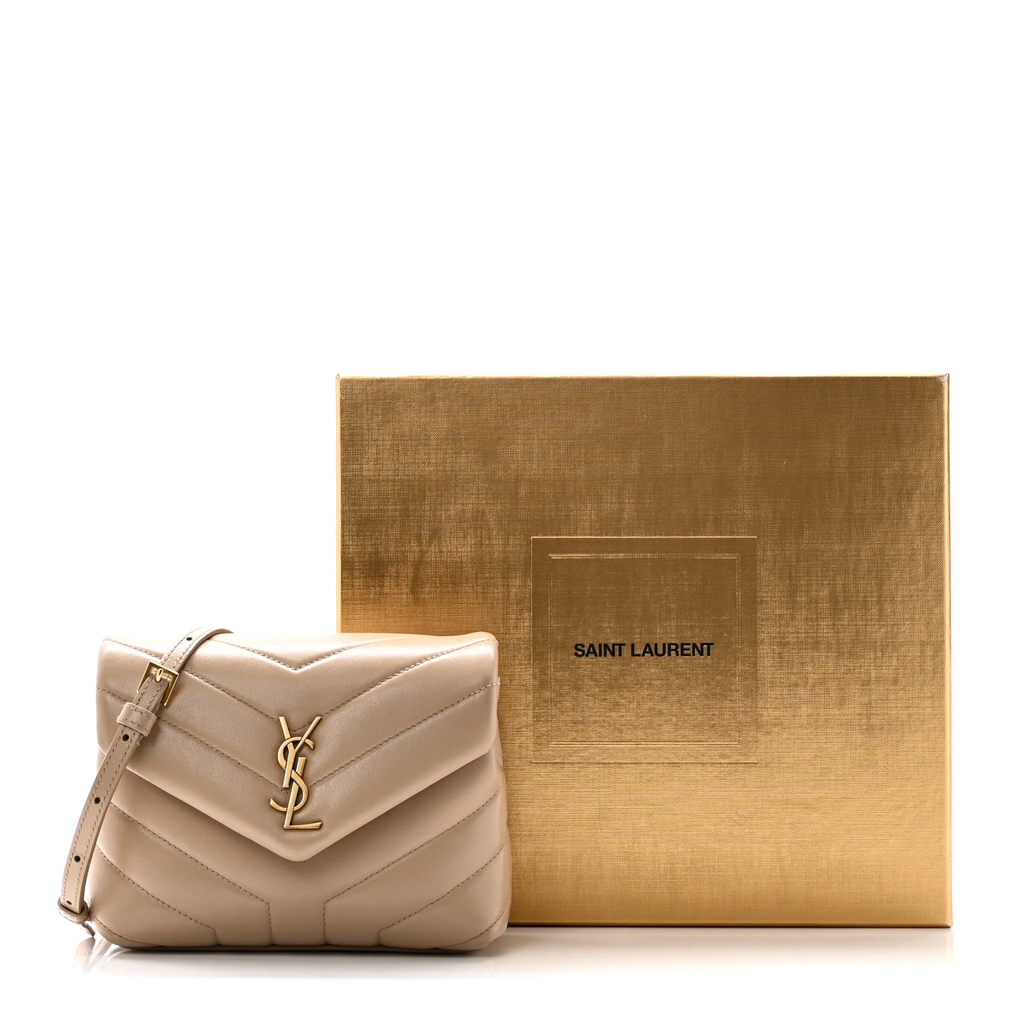 Calfskin Y Quilted Monogram Toy Loulou Crossbody Bag Dark Beige
