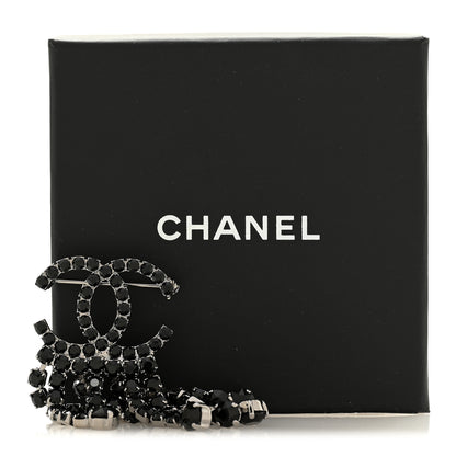Chanel Crystal Fringe CC Brooch Black 4 of 4