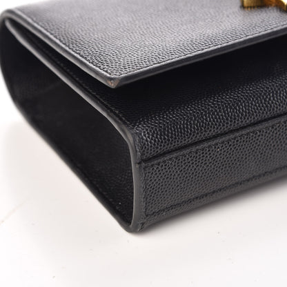 Saint Laurent Grain De Poudre Small Monogram Kate Satchel Black 8 of 9