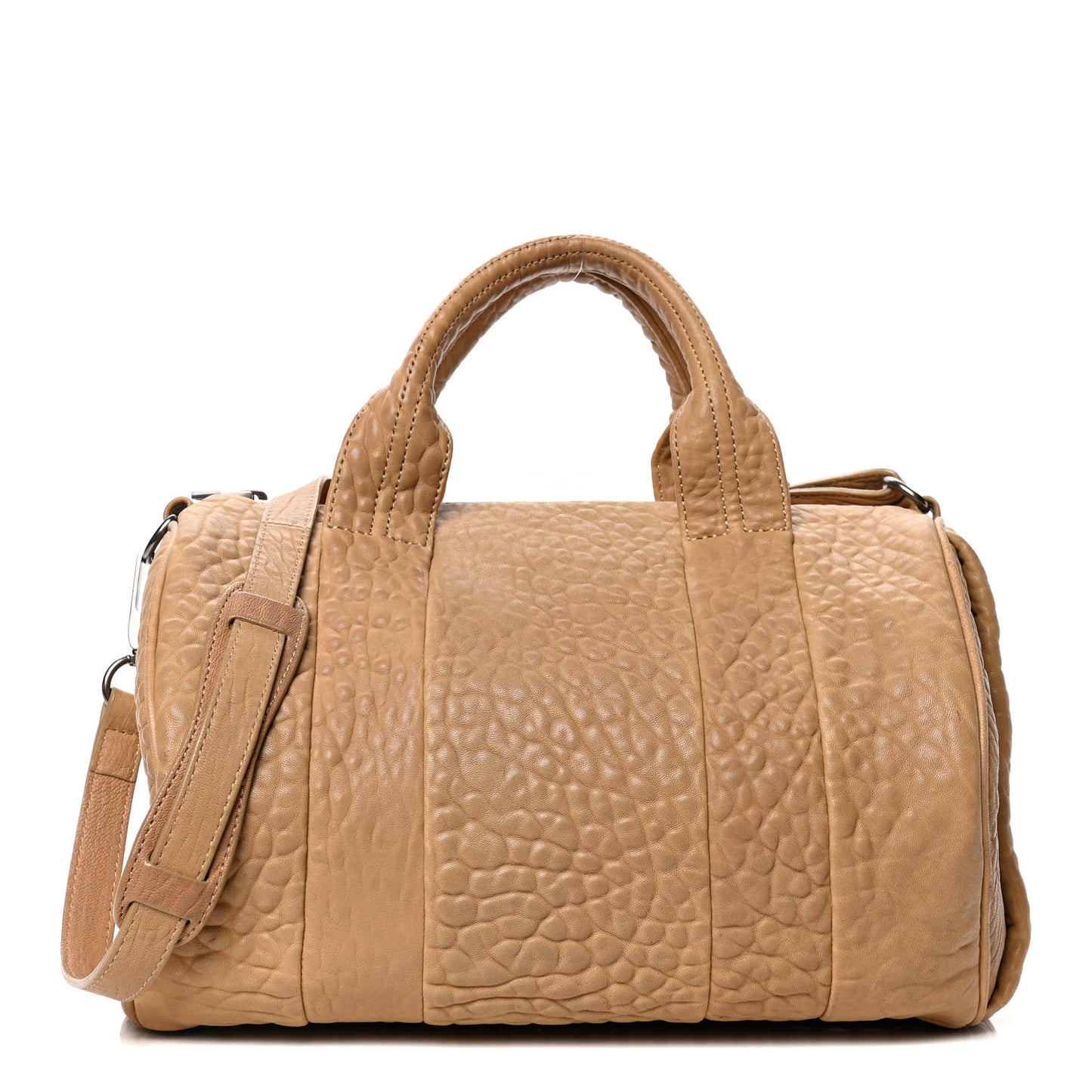 Pebbled Lambskin Rocco Latte Nickel Hardware