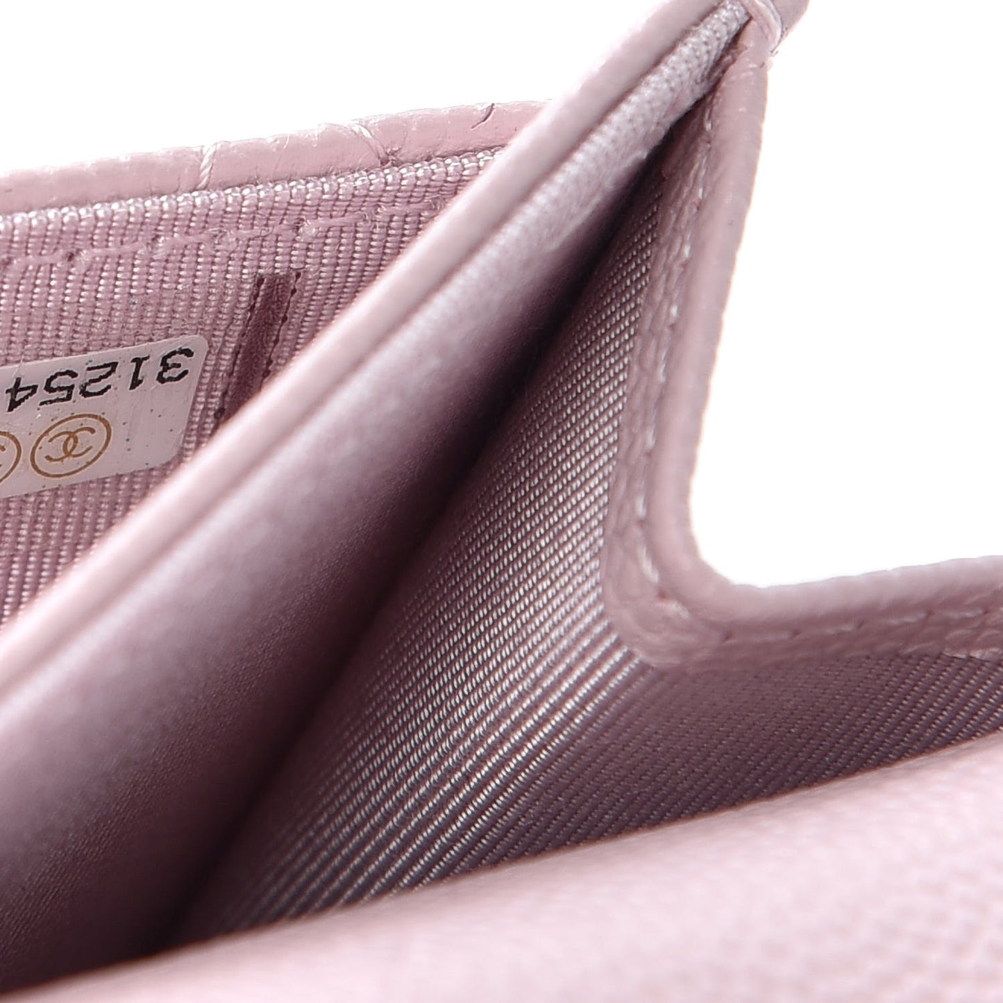 Caviar Quilted Flap Card Holder Wallet Light Pink